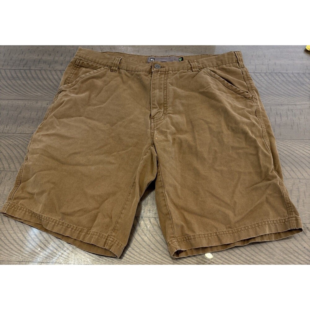 rei mens shorts brown canvas khakis casual travel chino size 36 - Picture 5 of 5
